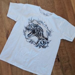 Boys youth large Dinosaur shirt color changing EUC